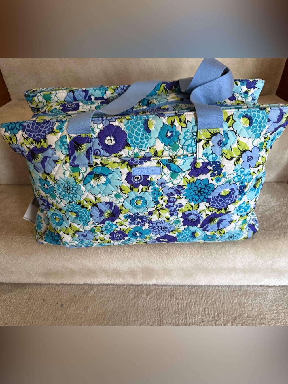 Vera Bradley Blueberry Blooms Triple Compartment Travel Bag Tote NWT